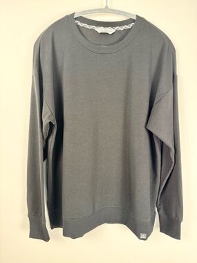 Alpine Design Black Modal Blend Crewneck Sweatshirt Women's Large Soft Pullover